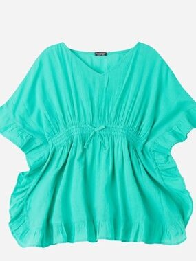 Calzedonia Girls Kaftan Dress - Green Sz. 10